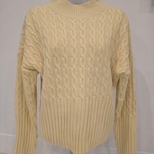 Philosophy Cable Knit Cream Sweater